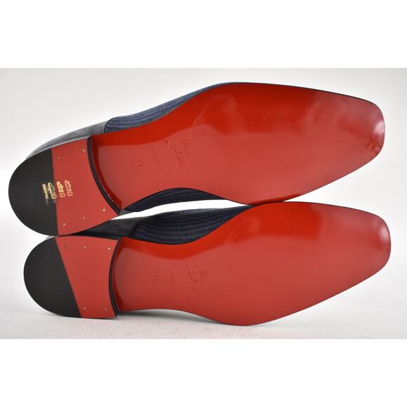 Christian Louboutin Mens Alpha Male Flat Black Grey Blue Dress Slip Loafer 43 10 main image 12